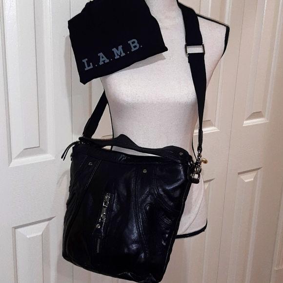 Rare NWOT L.A.M.B. Brunswick Curve Genuine Black Leather Bag by Gwen Stefani - Picture 5 of 13